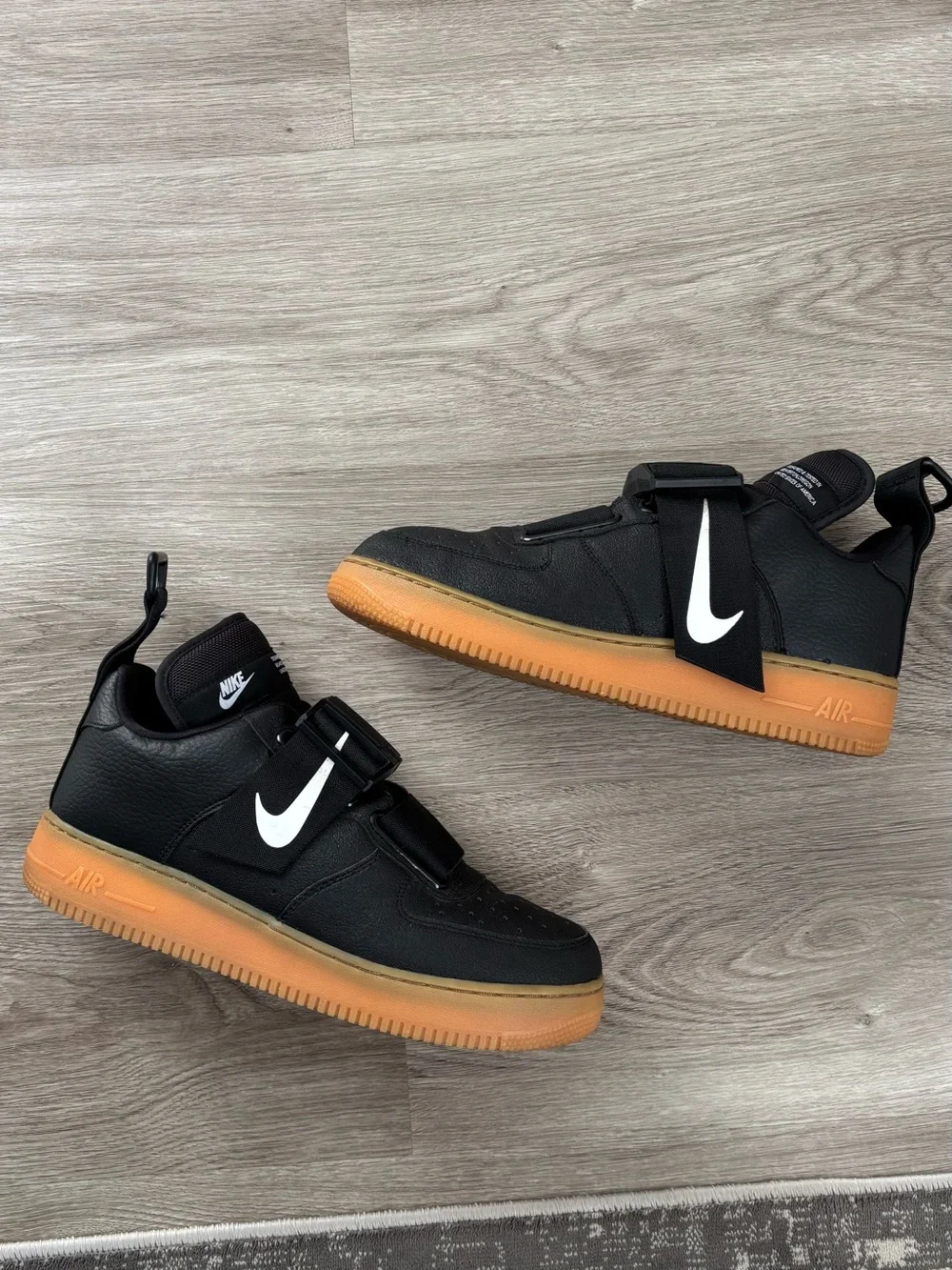 Nike Men’s Black & Gum Air Force 1 Utility Black 9